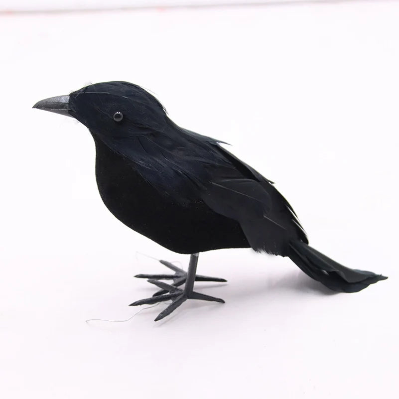 Raven Figurine Lifelike Feathered & Durable