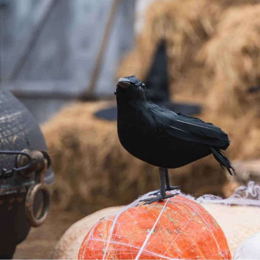 Raven Figurine Lifelike Feathered & Durable