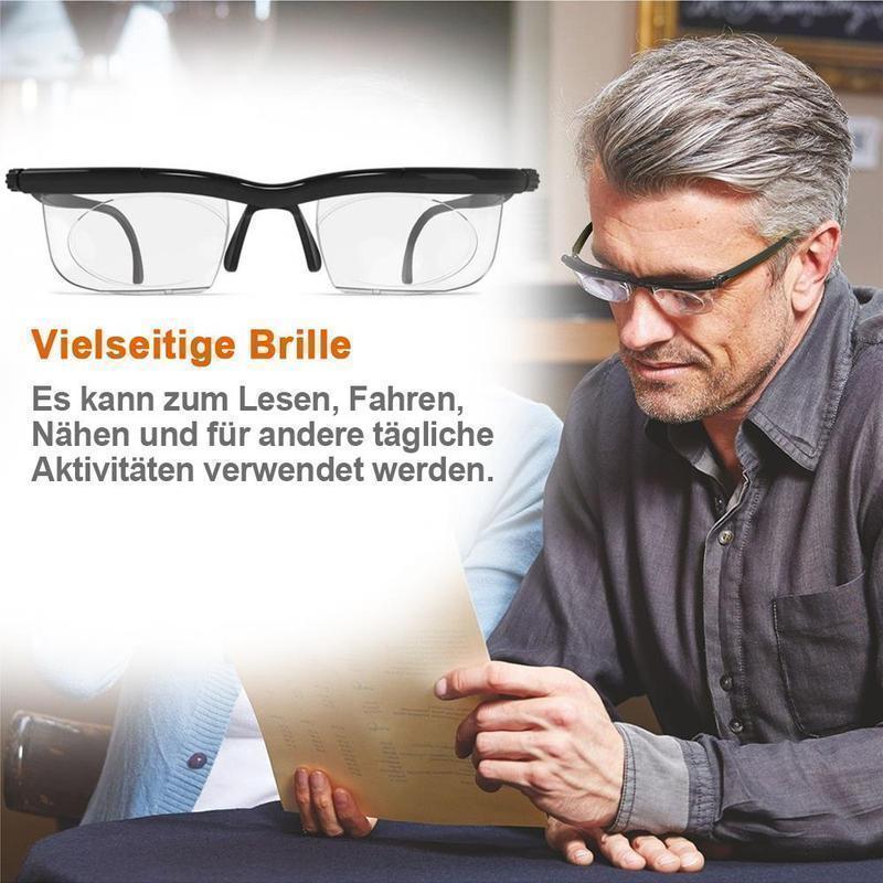 Reading Glasses Adjustable Focus Side-Dial -6.0 to +3.0 Diopters