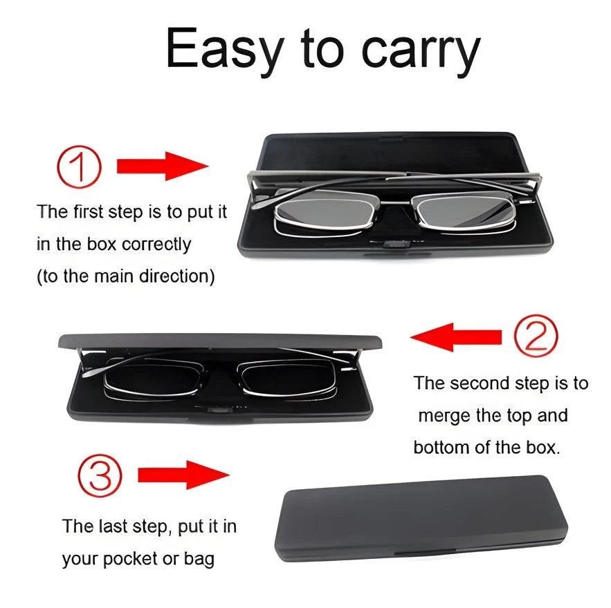 Reading Glasses Compact Foldable Stainless Steel