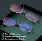 Reading Glasses Progressive Multifocal Blue Light Rimless