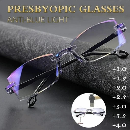 Reading Glasses Progressive Multifocal Blue Light Rimless