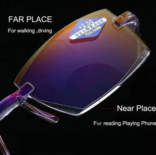 Reading Glasses Progressive Multifocal Blue Light Rimless
