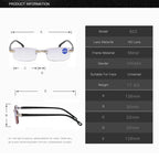 Reading Glasses Progressive Multifocal Blue Light Ultralight Titanium Frame