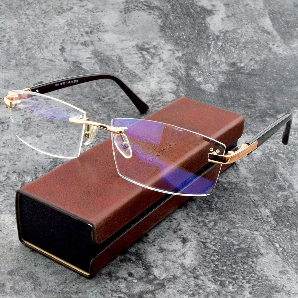 Reading Glasses Progressive Multifocal Blue Light Ultralight Titanium Frame