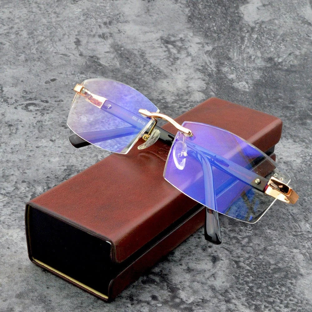 Reading Glasses Progressive Multifocal Blue Light Ultralight Titanium Frame
