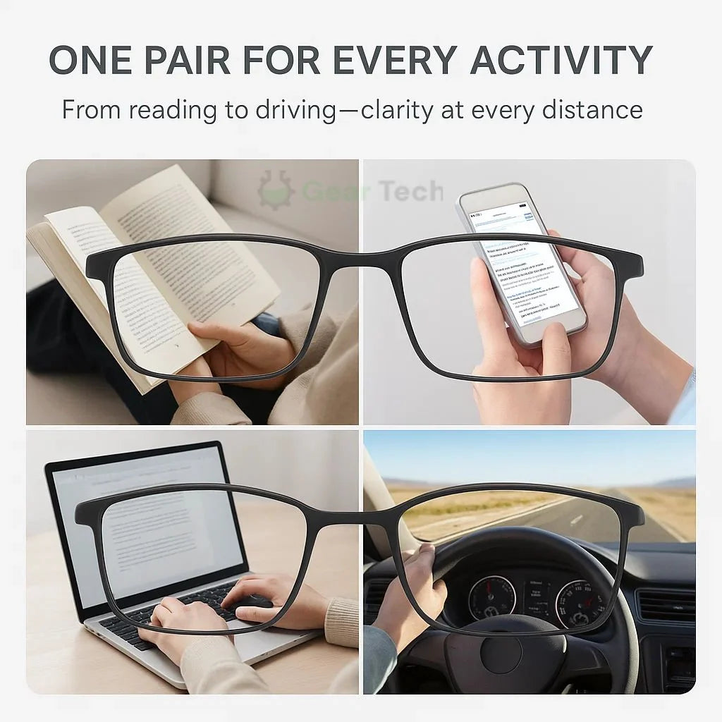 Reading Glasses Progressive Photochromic Blue-Light Protection