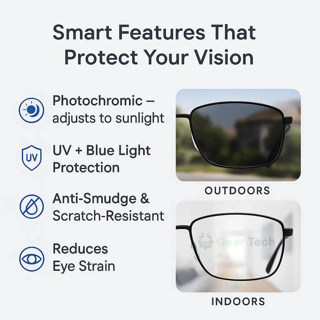 Reading Glasses Progressive Photochromic Blue-Light Protection