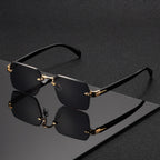 Reading Glasses Rimless Square Ultra-Lightweight Protective Pouch Included