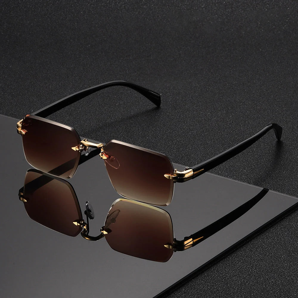 Reading Glasses Rimless Square Ultra-Lightweight Protective Pouch Included