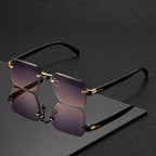 Reading Glasses Rimless Square Ultra-Lightweight Protective Pouch Included