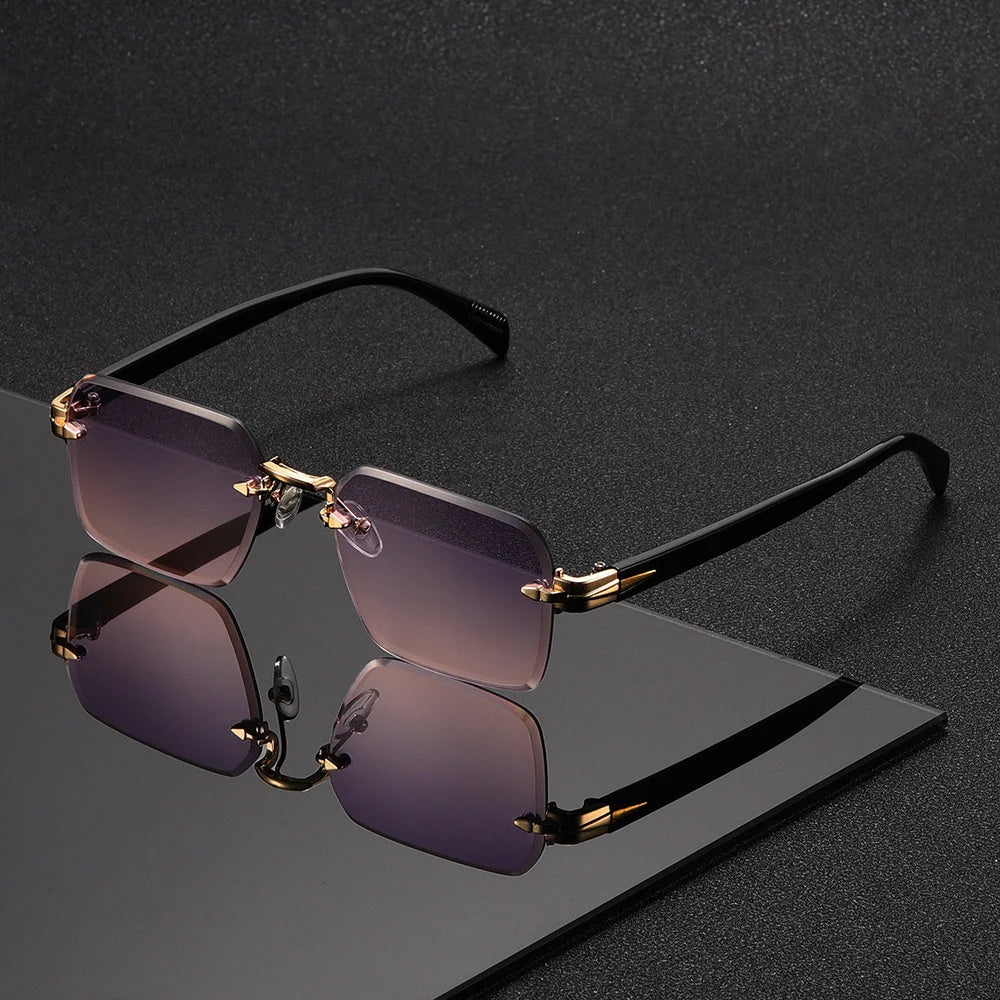 Reading Glasses Rimless Square Ultra-Lightweight Protective Pouch Included