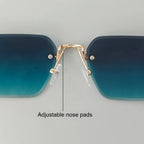 Reading Glasses Rimless Square Ultra-Lightweight Protective Pouch Included