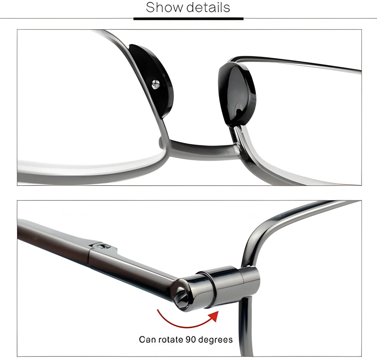 Reading Glasses Ultra-Compact Foldable Stainless Steel Frame