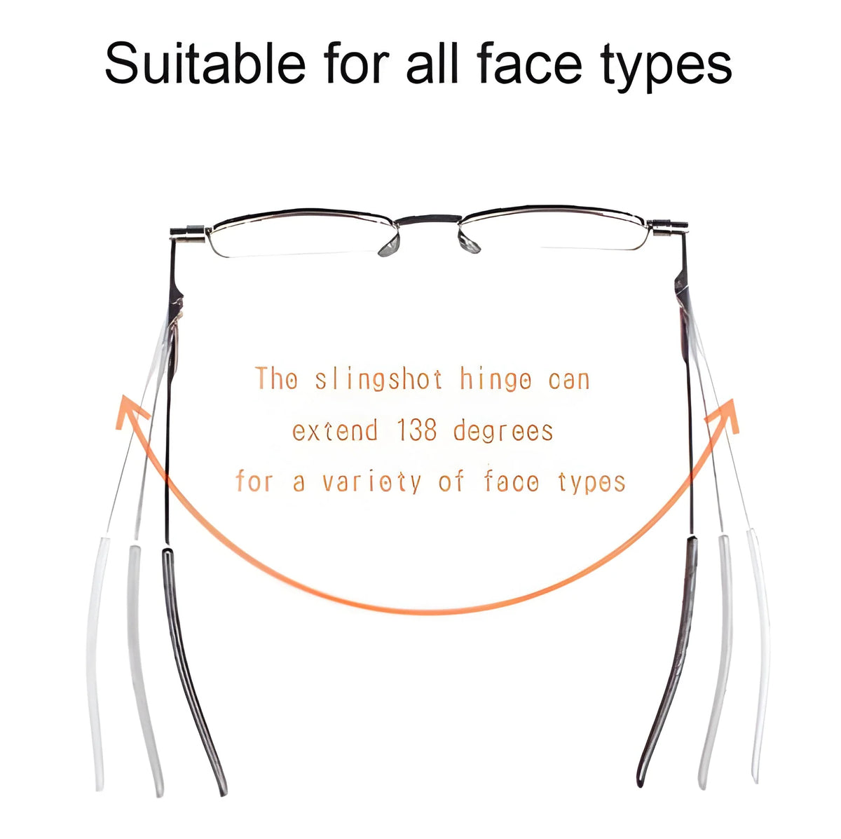 Reading Glasses Ultra-Compact Foldable Stainless Steel Frame