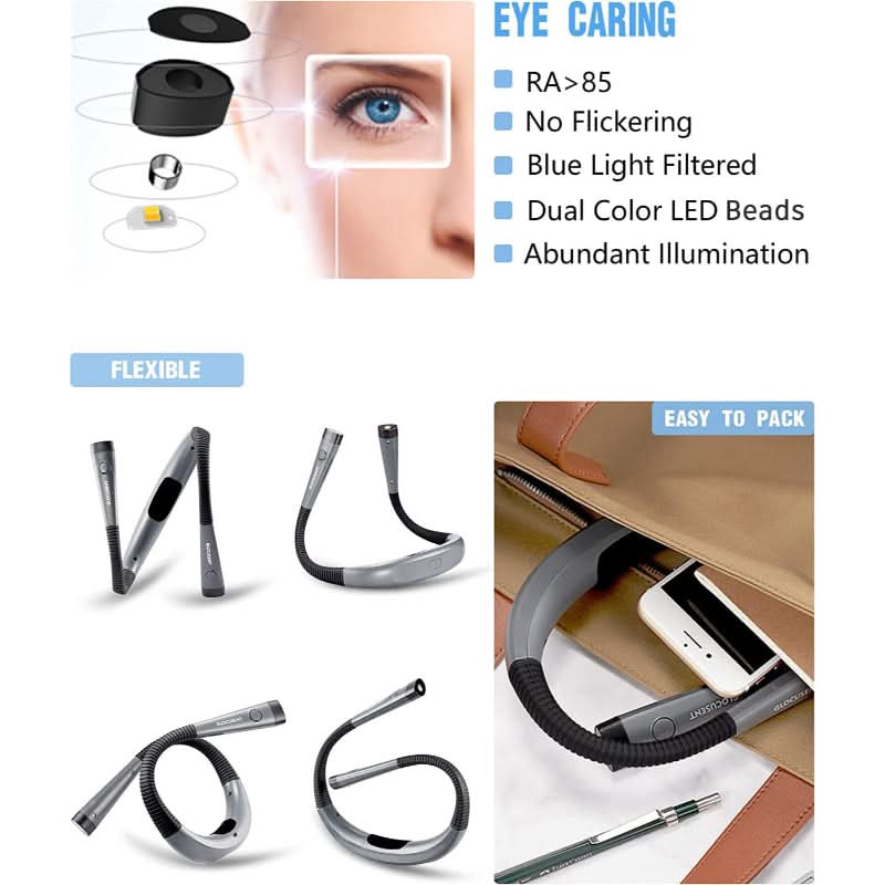 Reading Lamp LED Adjustable Gooseneck Rechargeable Battery