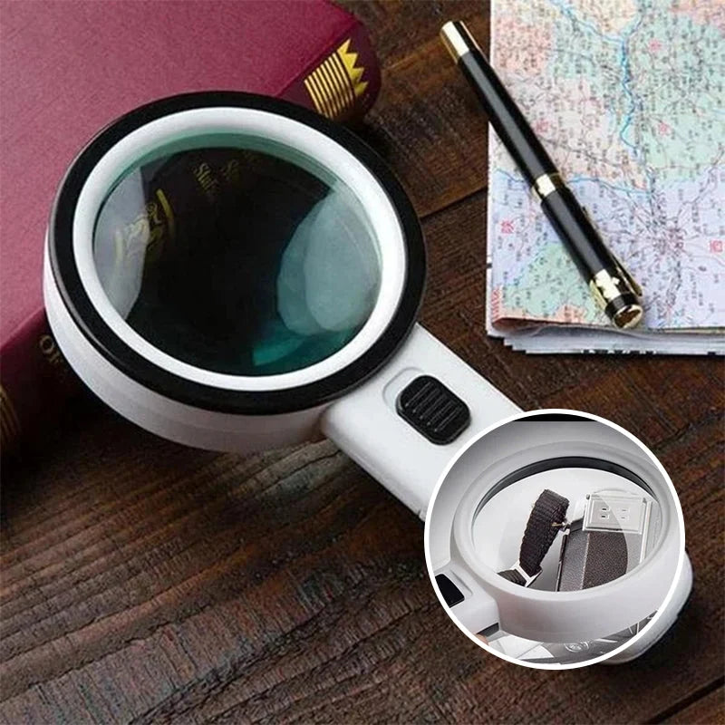 Reading Magnifier 30x Magnification 12 LED 5-Inch Lens