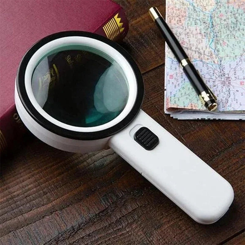 Reading Magnifier 30x Magnification 12 LED 5-Inch Lens