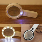 Reading Magnifier 30x Magnification 12 LED 5-Inch Lens