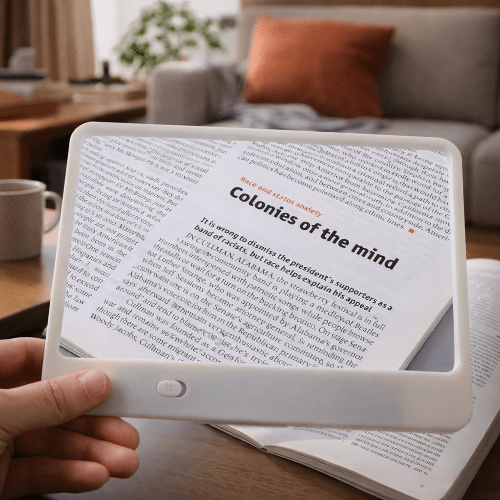 Reading Magnifier 3x Magnification & LED Light Ergonomic Handle