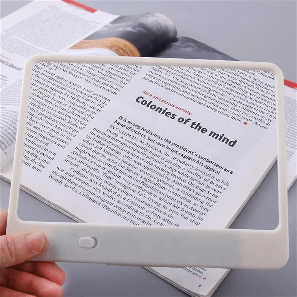 Reading Magnifier 3x Magnification & LED Light Ergonomic Handle