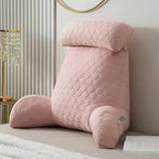 Reading Pillow Upright Support Silk-Blend Cover & Side Pockets