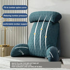 Reading Pillow Upright Support Silk-Blend Cover & Side Pockets