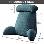 Reading Pillow Upright Support Silk-Blend Cover & Side Pockets