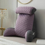 Reading Pillow Upright Support Silk-Blend Cover & Side Pockets