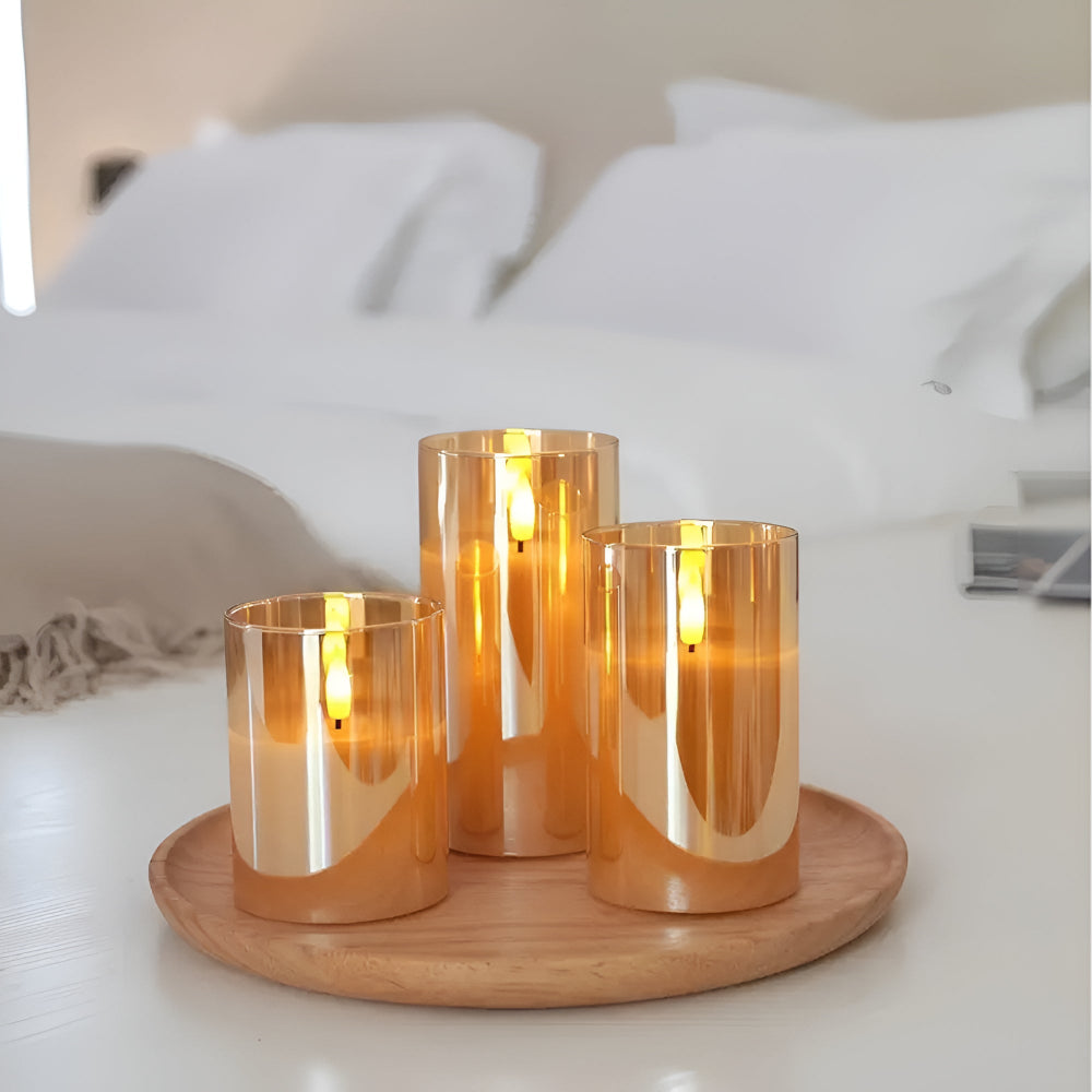 Realistic 3D Flicker LED Flameless Candle Set (Remote & Timer)