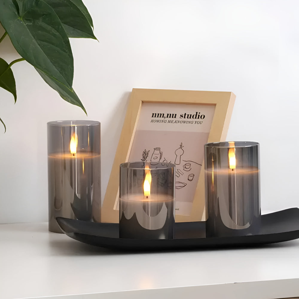 Realistic 3D Flicker LED Flameless Candle Set (Remote & Timer)