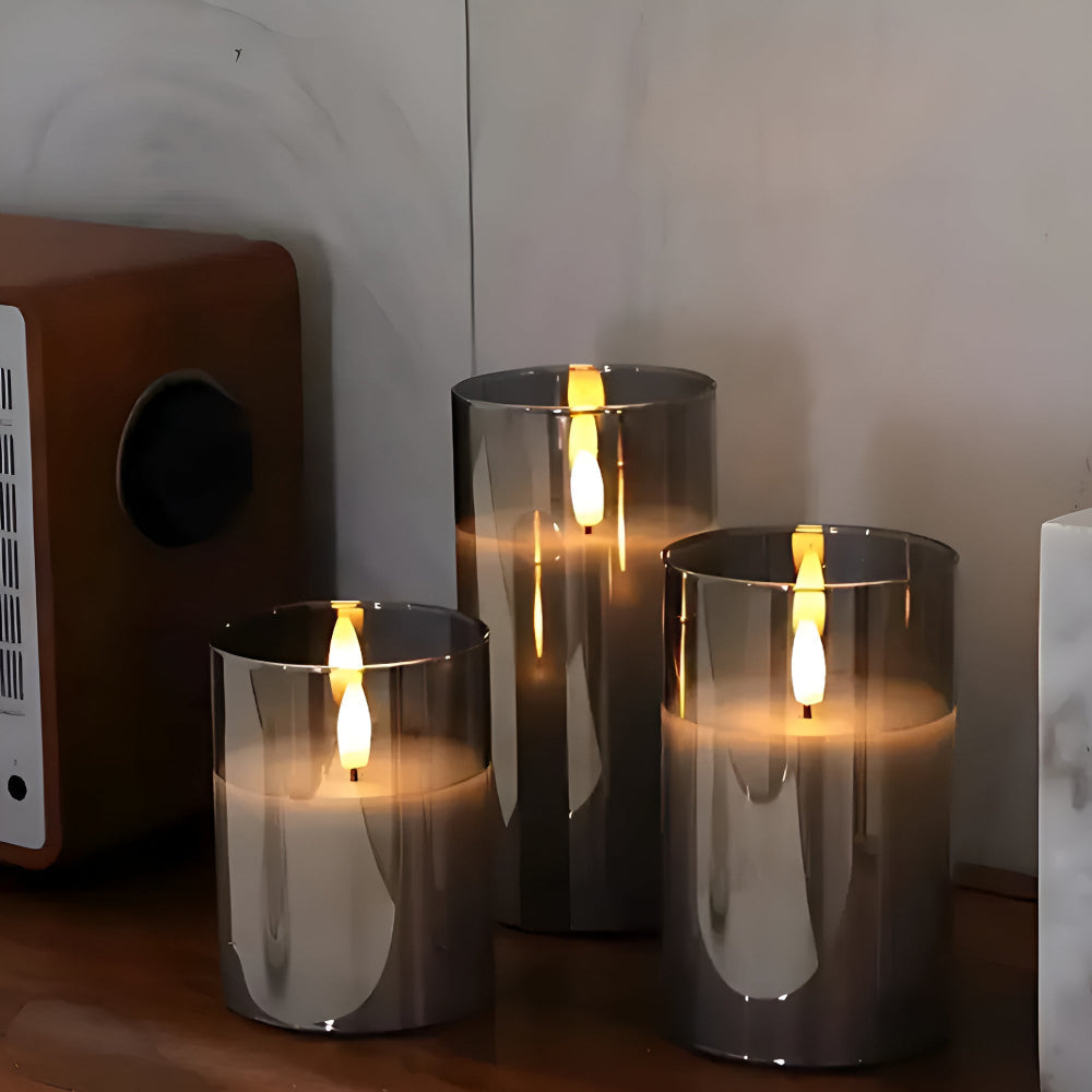 Realistic 3D Flicker LED Flameless Candle Set (Remote & Timer)