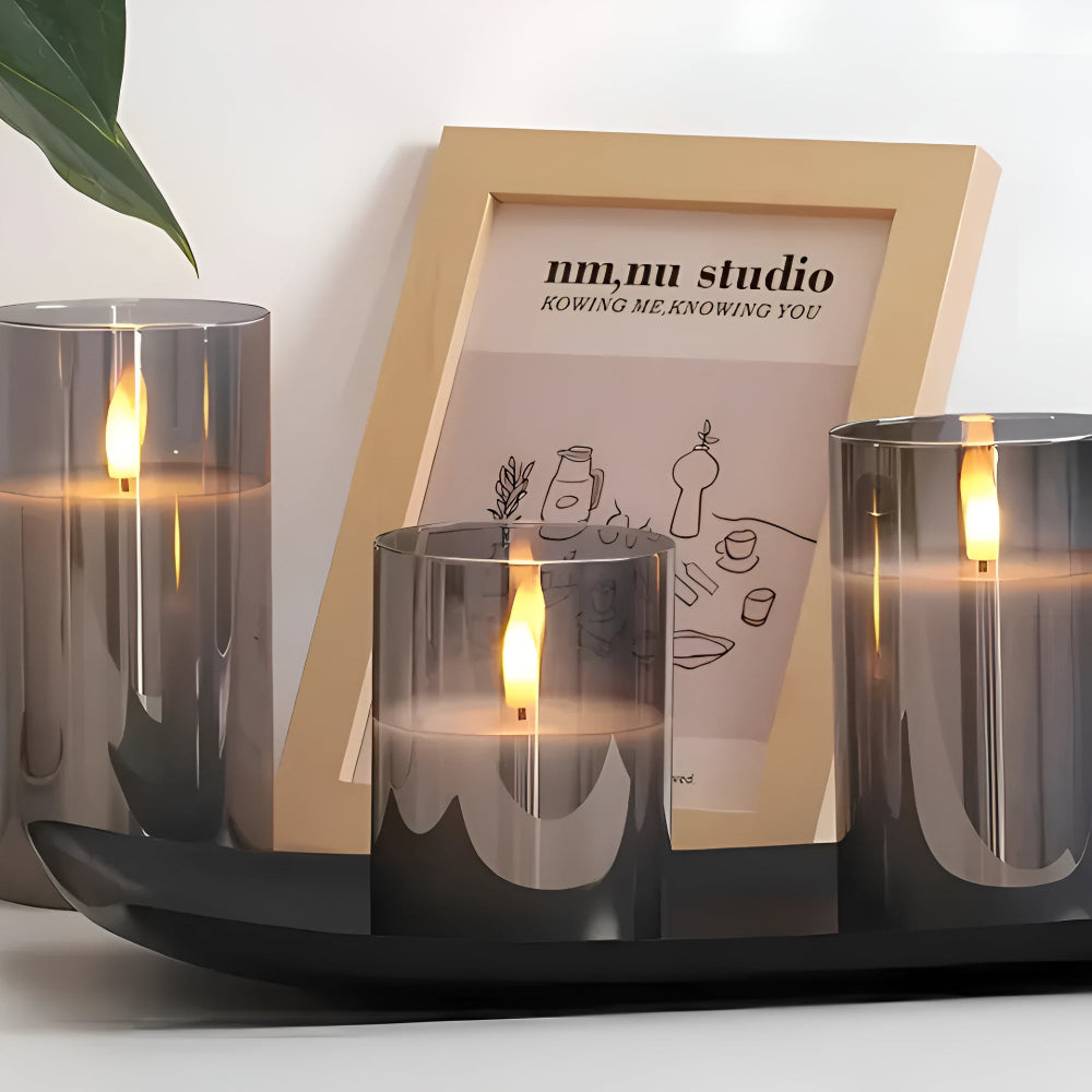 Realistic 3D Flicker LED Flameless Candle Set (Remote & Timer)