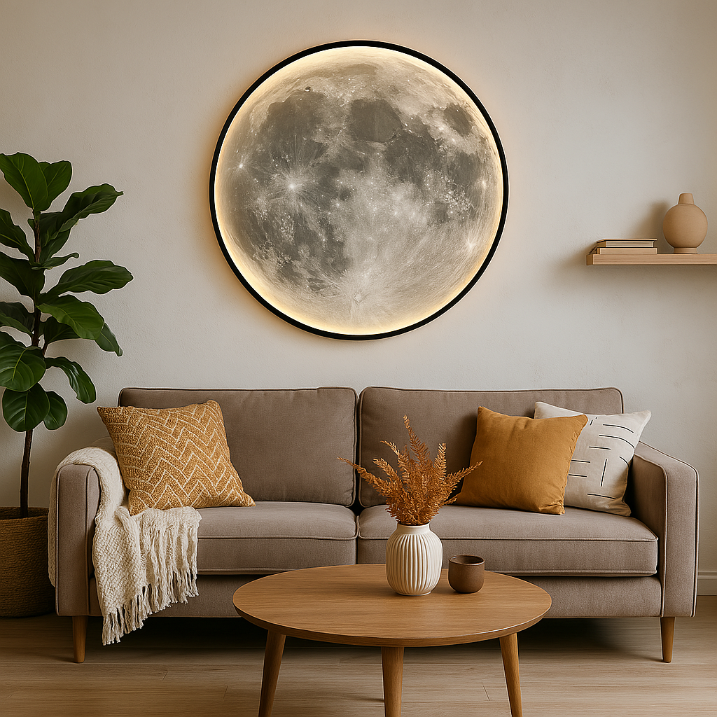 Realistic Lunar Surface Tricolor LED Indoor & Outdoor Wall Lamp