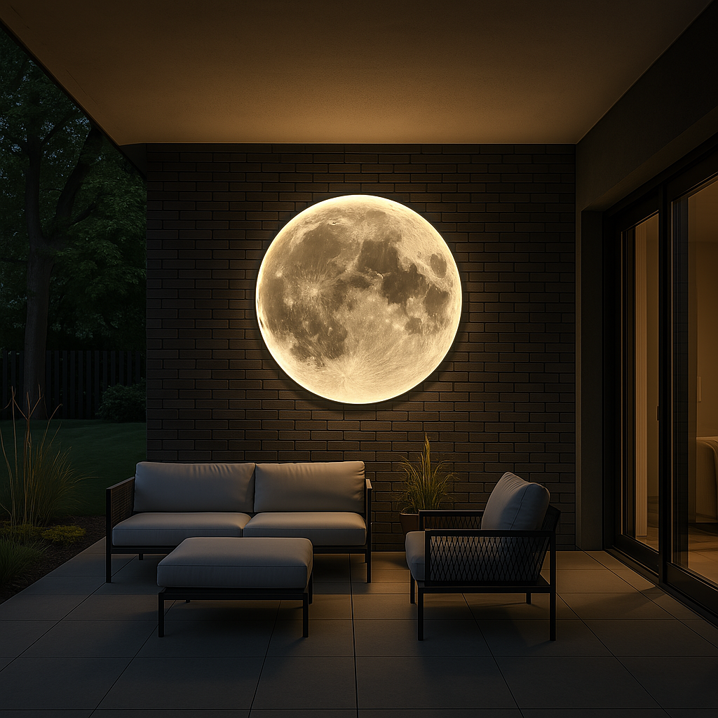 Realistic Lunar Surface Tricolor LED Indoor & Outdoor Wall Lamp