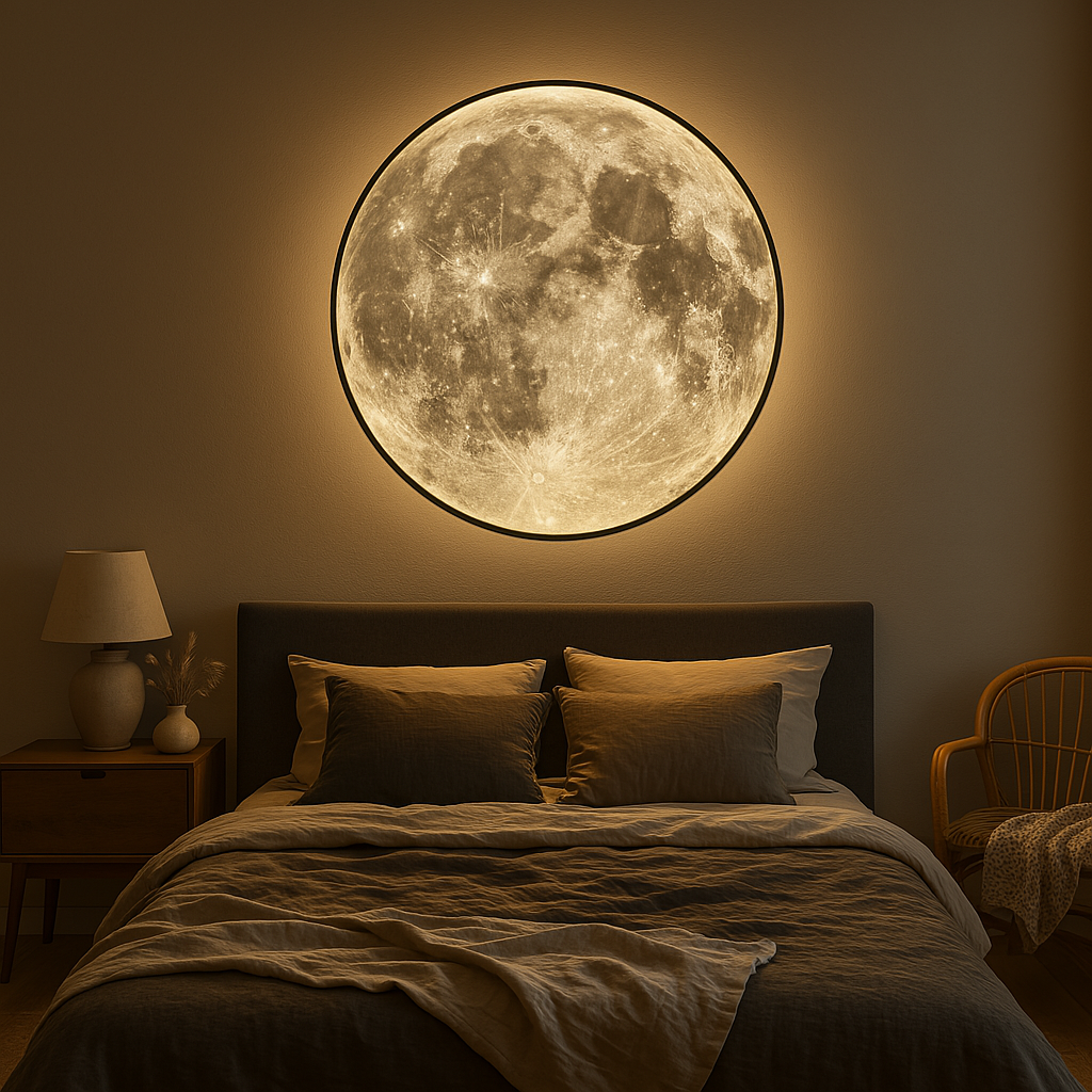 Realistic Lunar Surface Tricolor LED Indoor & Outdoor Wall Lamp