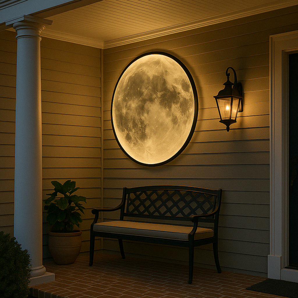 Realistic Lunar Surface Tricolor LED Indoor & Outdoor Wall Lamp