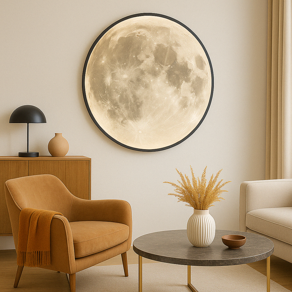 Realistic Lunar Surface Tricolor LED Indoor & Outdoor Wall Lamp