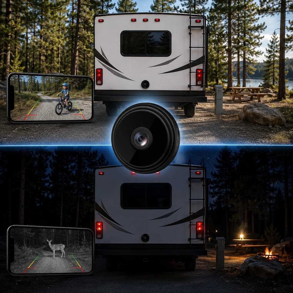 Rear Camera Wireless 150° Wide-Angle Night Vision