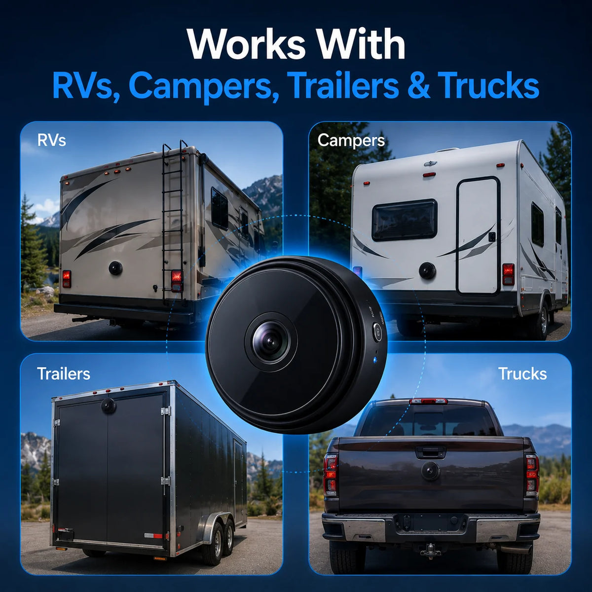 Rear Camera Wireless 150° Wide-Angle Night Vision