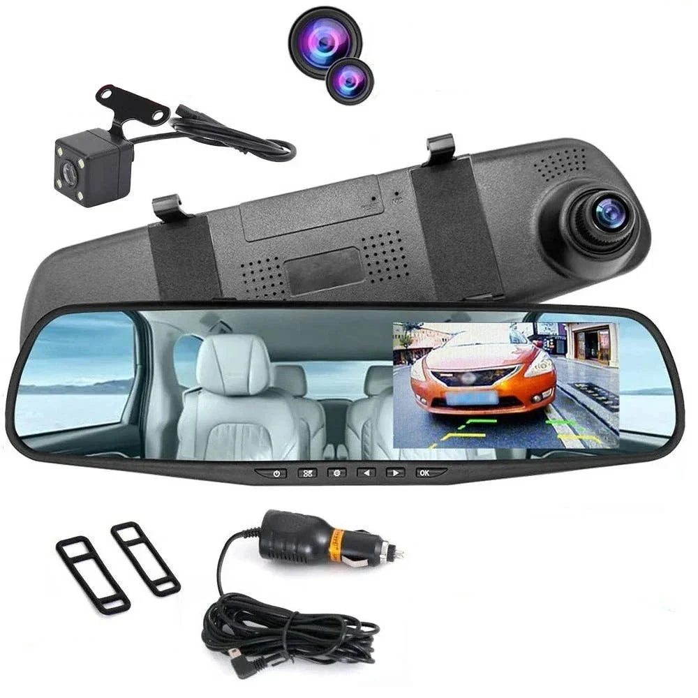 Rearview Mirror Dash Cam Dual 1080P Front & Rear