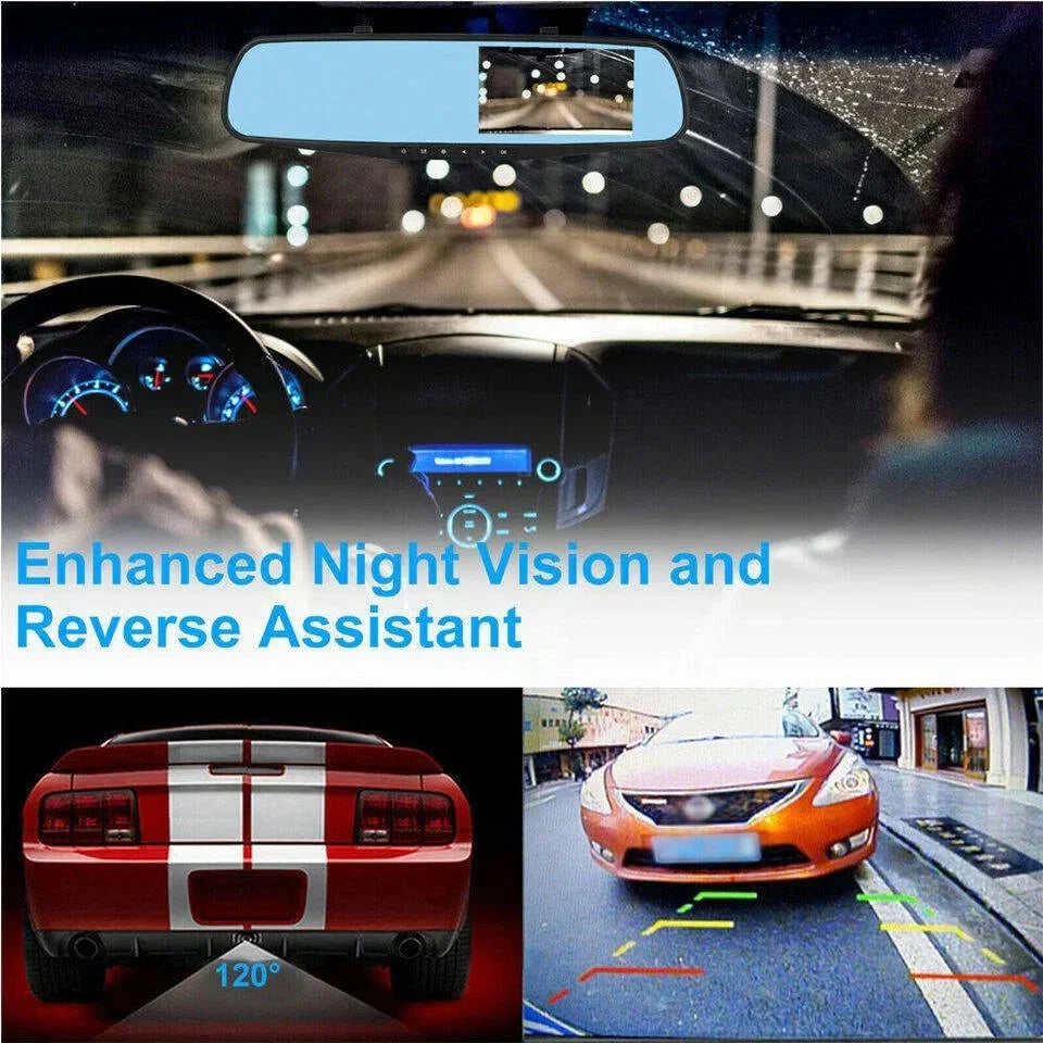 Rearview Mirror Dash Cam Dual 1080P Front & Rear