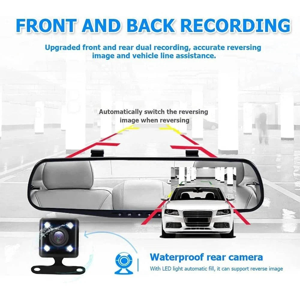 Rearview Mirror Dash Cam Dual 1080P Front & Rear