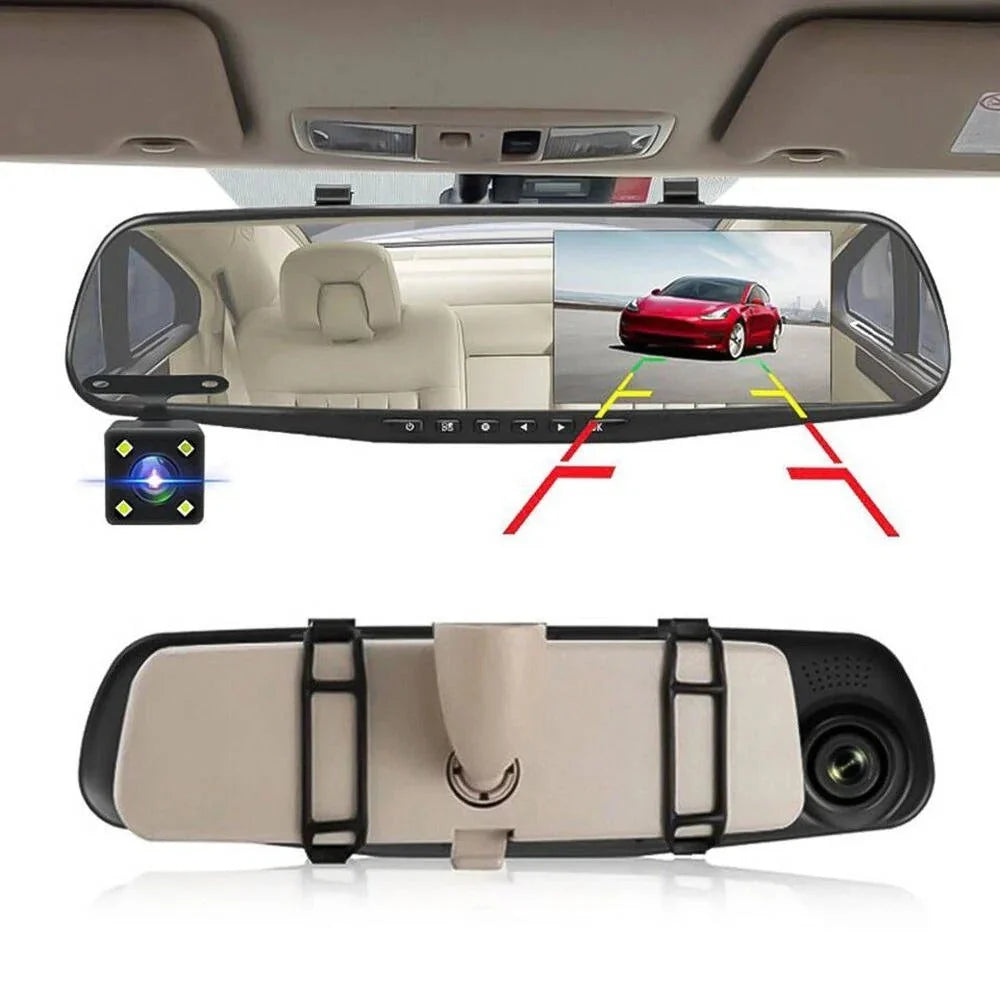 Rearview Mirror Dash Cam Dual 1080P Front & Rear
