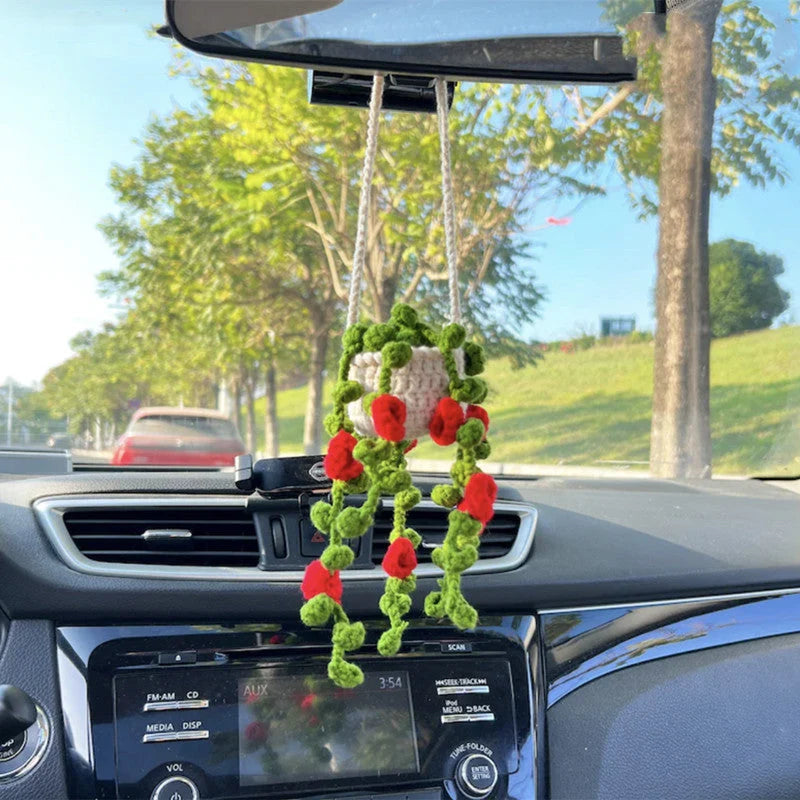 Rearview Mirror Ornament Handmade Wool Lightweight