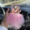 Rearview Mirror Ornament Real Feathers & Glass Beads Gift Box