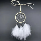 Rearview Mirror Ornament Real Feathers & Glass Beads Gift Box