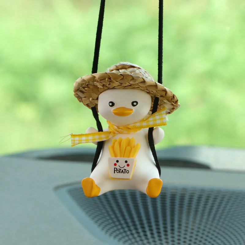 Rearview Mirror Ornament Resin Scented Duck Charm