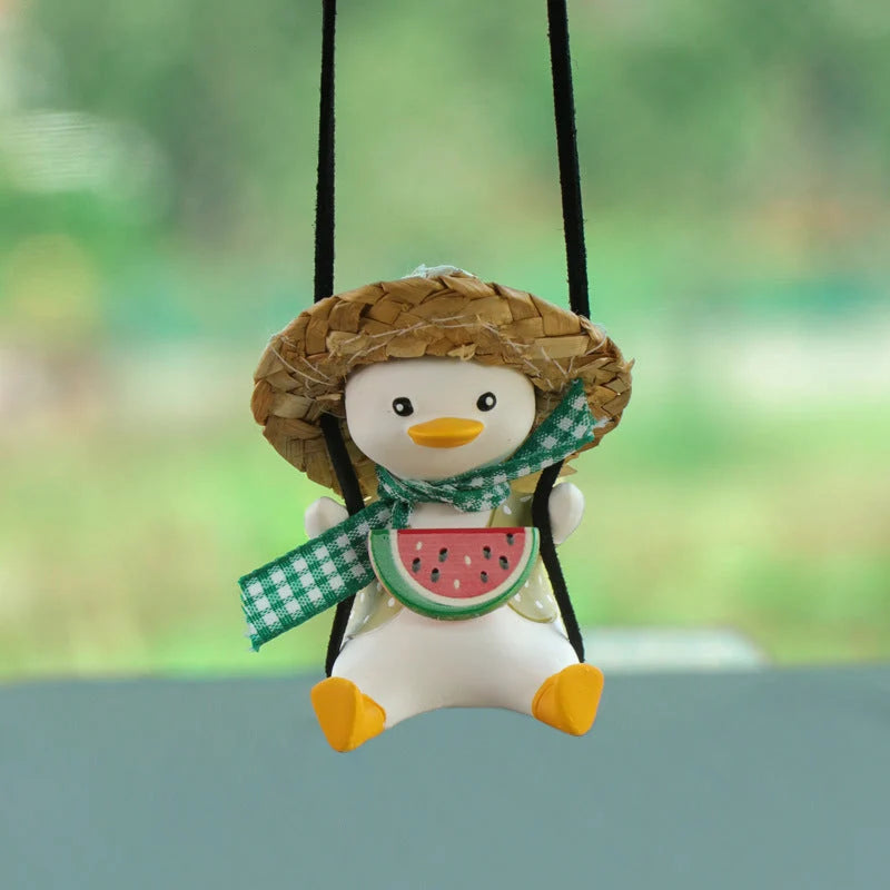 Rearview Mirror Ornament Resin Scented Duck Charm