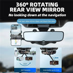 Rearview Mirror Phone Holder 360° Rotation Silicone-Padded Four-Jaw